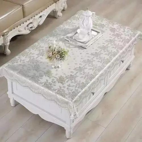 European Style PVC Gilded Table Mat Waterproof Scald Resistant Rectangular Dining Table Cloth Unwashed Plastic Coffee Table Case