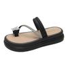 Premium sense rhinestone butterfly platform slippers women's summer 2025 new one-word set toe cool slippers casual beach slippers