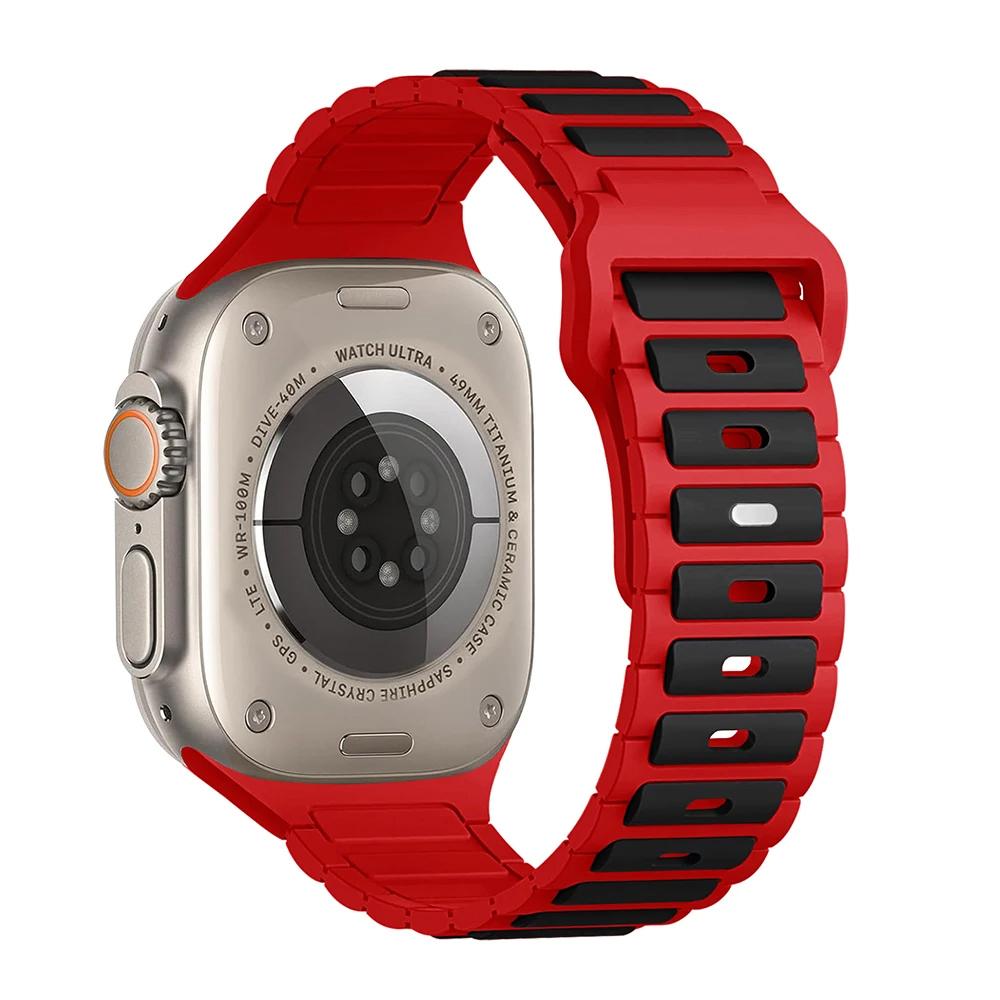 Silicone Strap Sport Bands Watch Bands Sweatproof Silicone Bracelet Adjustable for Apple Watch 9/8/7/Ultra S10 42/44/45/46/49MM