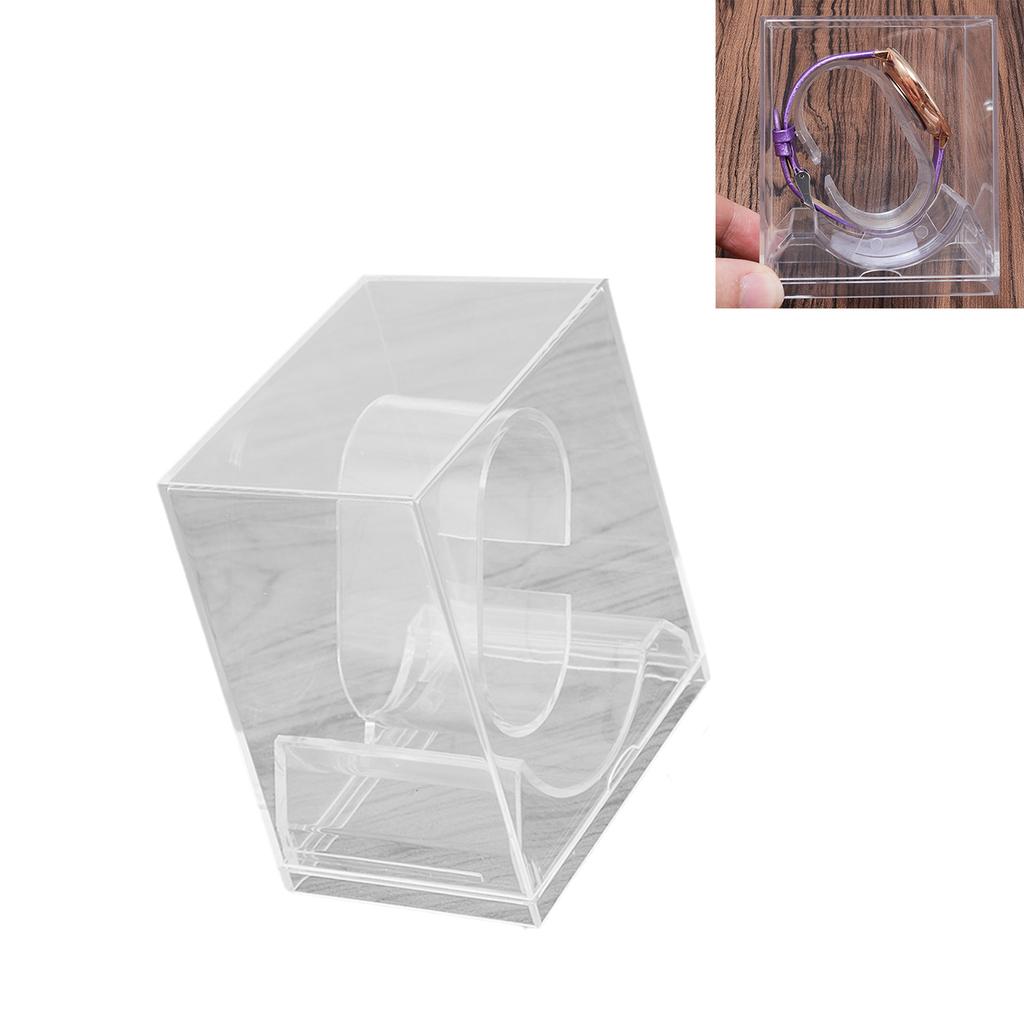 5 Pack Clear Square Watch Display Stands Plastic Storage Case With Dustproof Cover for Jewelry Bracelet Organizers