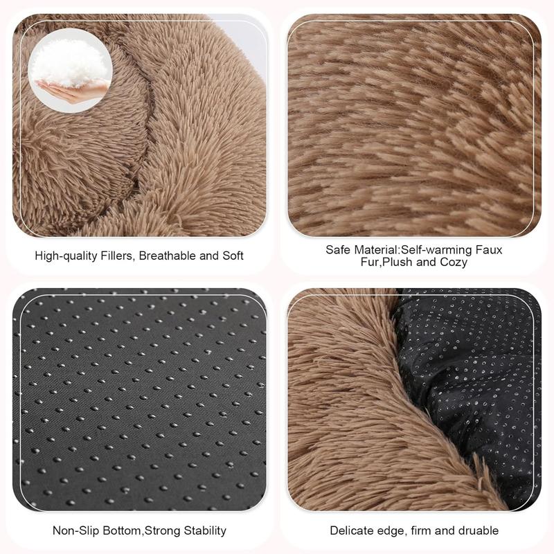 40-100cm Zuhause Rundes Haustierbett für Großes Hundebett Superweiches Katzenbett Langplüschiges Hundehaus für Mittelgroßes Hundehaus Winter Warm Schlafen