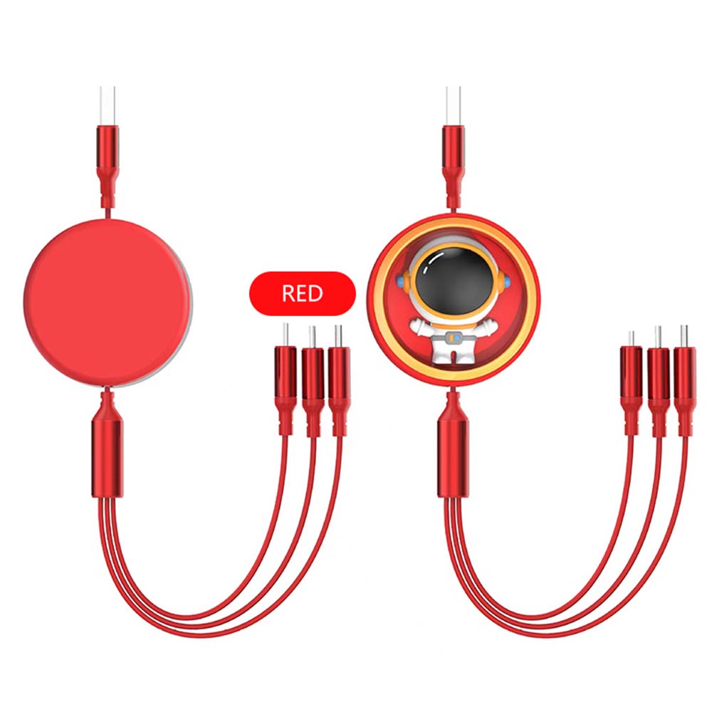 NNBILI 3 In 1 6A 100W USB Cable For ios/Type C/Micro USB Fast Charging Cable For iPhone Samsung Charger Telescopic Quick Charge