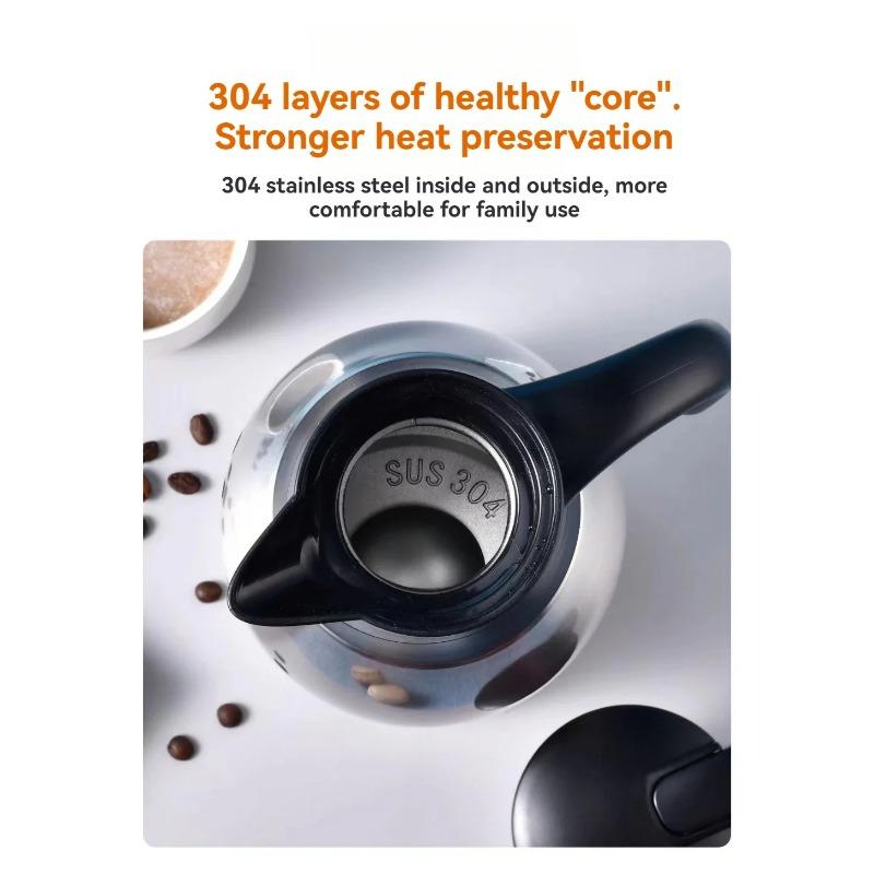 2L Insulation Kettle Thermal Coffee Stainless Steel Thermos Bottle Large Capacity  Inner Leakproof Insulation Water Pot Office
