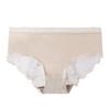 Ice Silk Seamless Lace Panties - Women's Mid-Waist All-Cotton Antibacterial Crotch, Breathable Summer Shorts