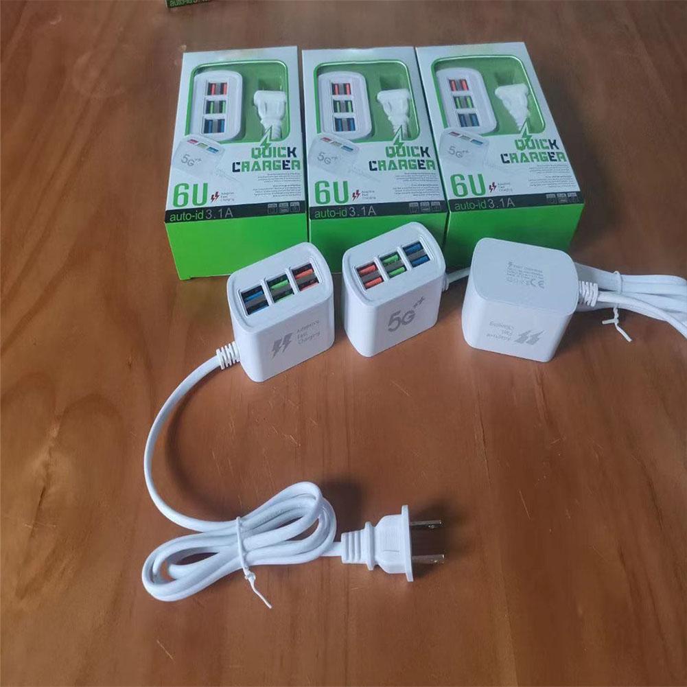 USB Phone Charger Power Strip Multi 6 Ports Universal Adapter Fast Quick Charging Head Socket HUB Splitter Charger