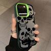 Silver Frosted Skull Case for iPhone 14 Pro/13/11 Pro Max - Halloween Design Compatible with Apple Devices