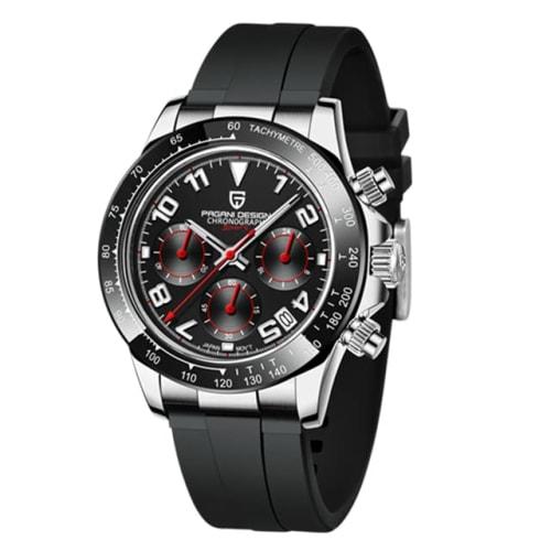 

Мужские часы Pagani Design, Сделано в Японии, Кварцевый механизм Seiko, Хронограф Daytona, Водонепроницаемый корпус, Нержавеющая сталь, Кожаный ремешок, Сапфировое стекло