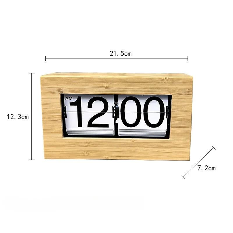 Retro Wooden Desk Clocks Mechanical Minimalist Silent Luxury Mini Flip Clock Aesthetic Nordic Wall Clock Design Unique Table Clocks Decoration