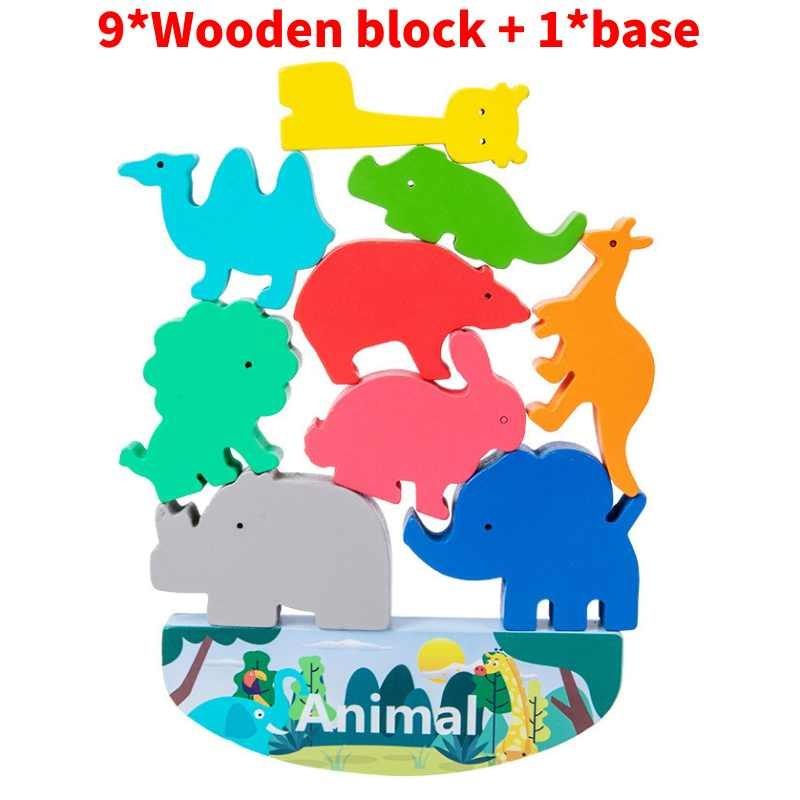 Wooden Animal Stacking Blocks Educational Toy For Baby Cognitive Development And Early Learning