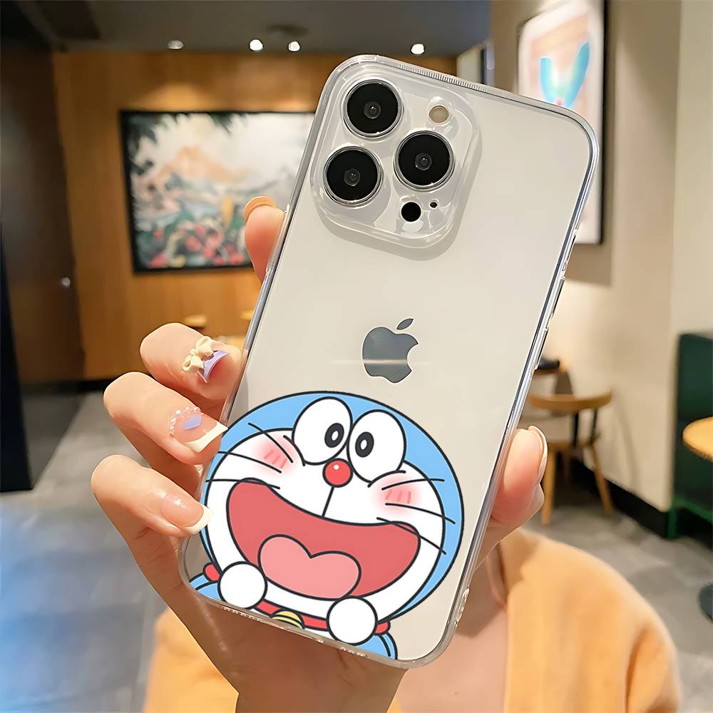 Anime Cute D-Doraemon-S Phone Case For IPhone 17 16 15 12 11 Pro Max 14 Plus 13 Mini Clear Cover Soft Funda