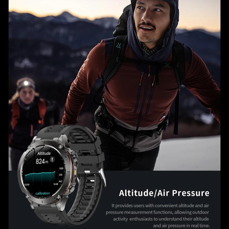 2025 New Outdoor GPS Smart Watch 1.43" AMOLED 10ATM Waterproof Bracelet Compass Sports Tracker BT Call Smartwatch Men For Xiaomi IOS