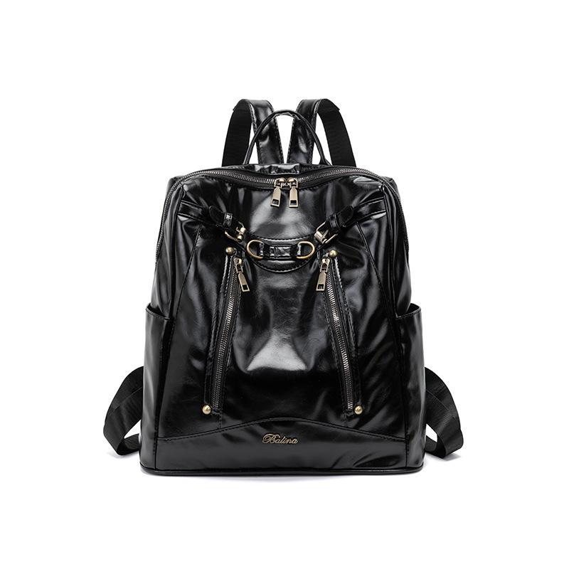 

Vintage PU Leather Backpack for Women, Large Capacity Convertible Shoulder Bag with Laptop Compartment чёрный