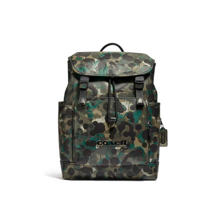 

Coach Flap Drawstring Pebble Leather Backpack Large Camouflage Men backpack C5288-MWSZO Gift Box Set (Basic Set+Yellow Box)