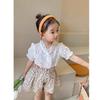 Girls French Pastoral Lace Vest And Bud Shorts Set Summer Sweet Elastic Waist Two Piece Outfit