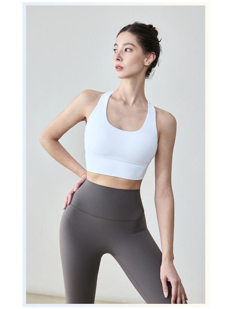 Women's Summer Slimming Racerback Yoga Bra with Chest Pads - Beautiful Back Design