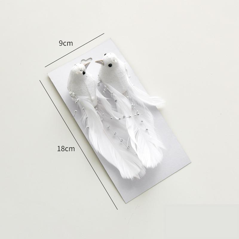 

A Pair of Feather Birds New Christmas Decorative Birds Colorful Feathers Simulation Bird Decoration Scene