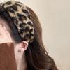 Women's Leopard Print Lambswool Headband: Wide Edge Design, Autumn/Winter 2025 Collection, Chic Skull Top Hair Accessory.