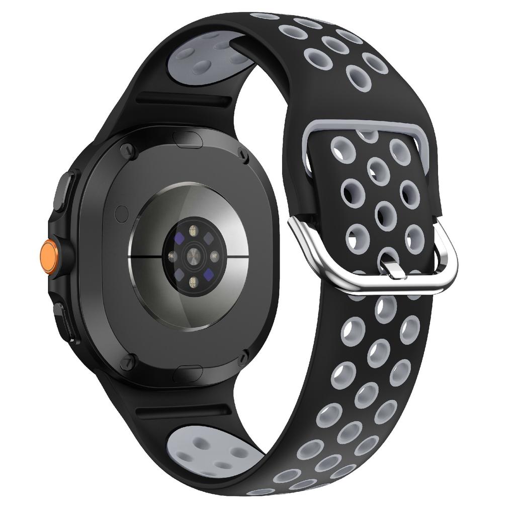 Multi-Hole Dual Color Silicone Strap for Samsung Galaxy Watch8 Classic 46mm/Watch8 40mm/44mm Breathable Watch Band