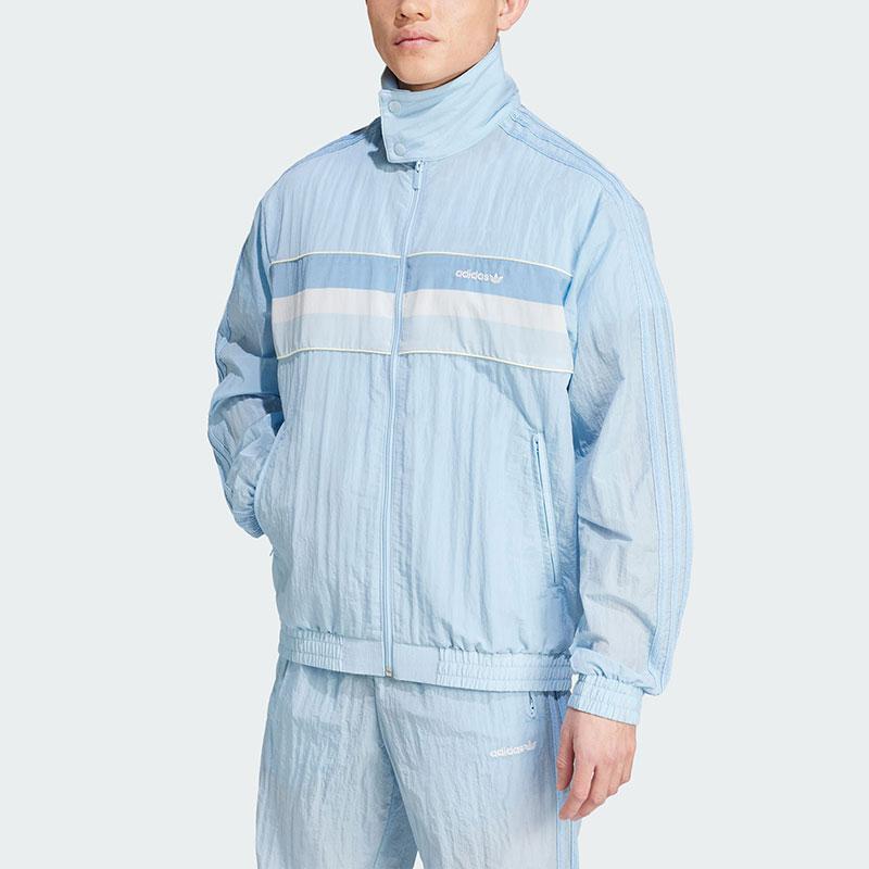 Adidas Originals 80S Nylon Archive Track Top Men Jacket Pink Blue JC6518