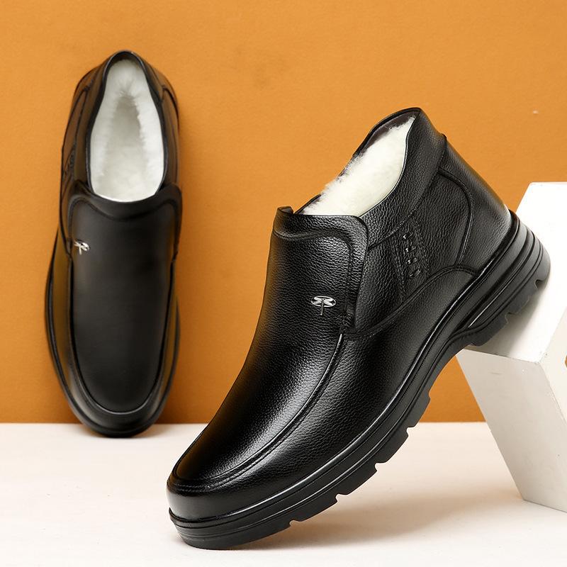 Men's cotton shoes winter size 35 in the elderly 36 small size cotton leather shoes 47 leather size 48 large size elderly father shoes