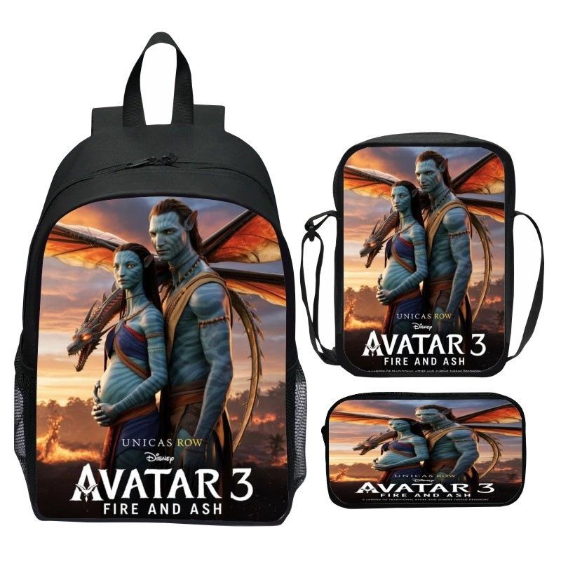 Printed Backpack Set 3-Piece Cartoon Movie Themed School Bag for Kids
