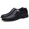 Fashion New Summer Genuine Leather Men Oxford Shoes British Style Pointed Toe Hollow Breathable Black Leather Men Dress Shoes