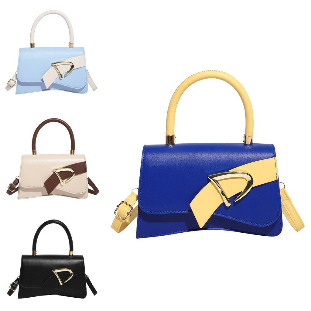 Pu Color Blocked Minimalist Crossbody Bag For Women With Stitching Detailing And Phone Pocket For Daily Use