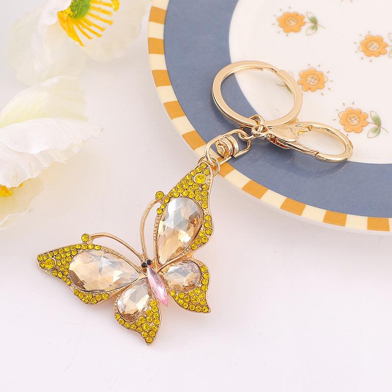 Butterfly Rhinestone Metal Keychain Pendant