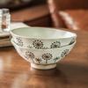 Ceramic Hat Bowl Retro Dandelion Large Bowl Household Ceramic Bowl Vegetable Bowl Tableware Noodle Bowl Salad Bowl