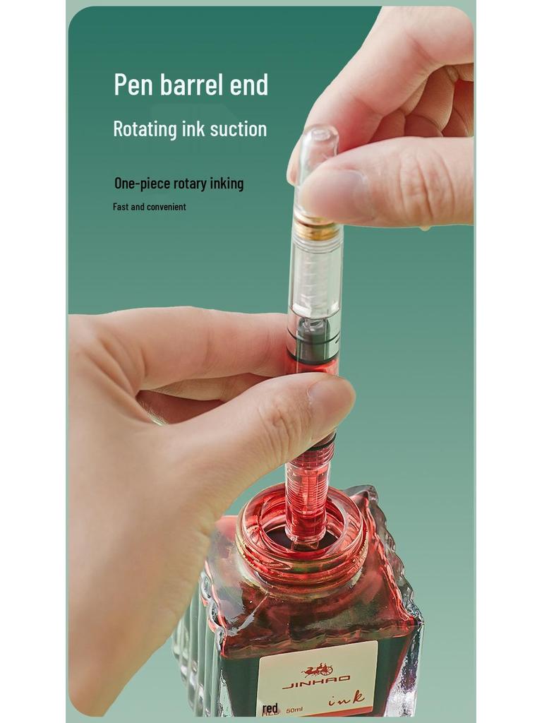 Teacher Correction Fountain Pen with Red Ink - Large Capacity Bent Nib for Grading