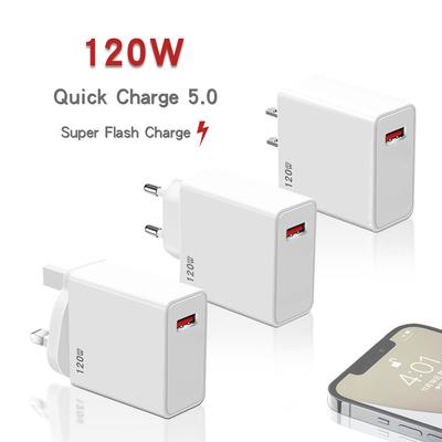 120W adaptér pro rychlé nabíjení pro iPhone Xiaomi Huawei Samsung Oneplus OPPO USB nabíječka Quick Charge 5.0 QC5.0 nabíječky mobilních telefonů
