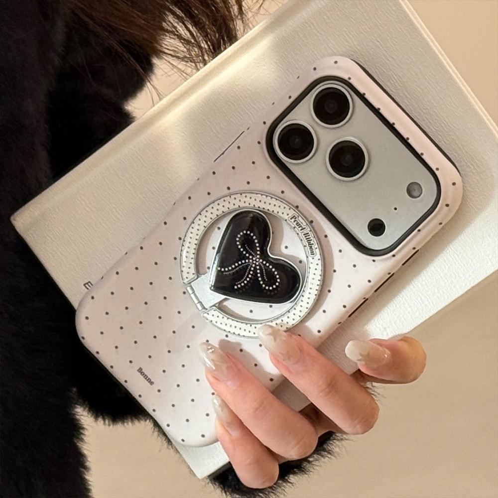 Pearl Bow Is Suitable for Apple 16 Mobile Phone Case IPhone17promax Film 14 Korean 11 Magnetic Bracket