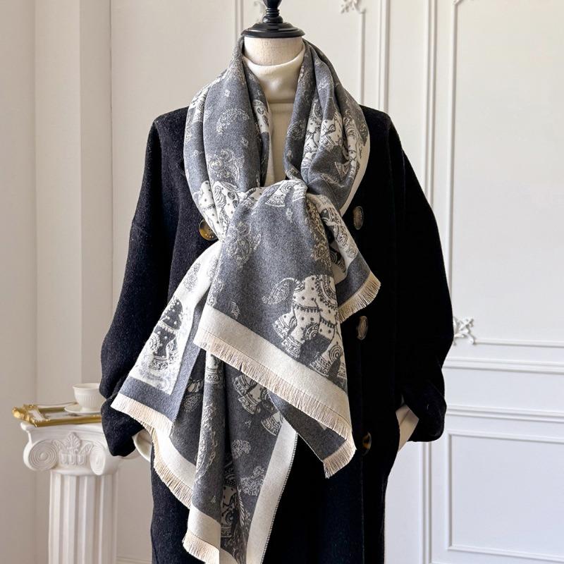 New autumn and winter warm thickened cashmere imitation scarf women dignified atmosphere air conditioning shawl scarf