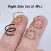4pcs Double Nose Rings Spiral Single Piercing Nose Rings 8MM, Four Colors