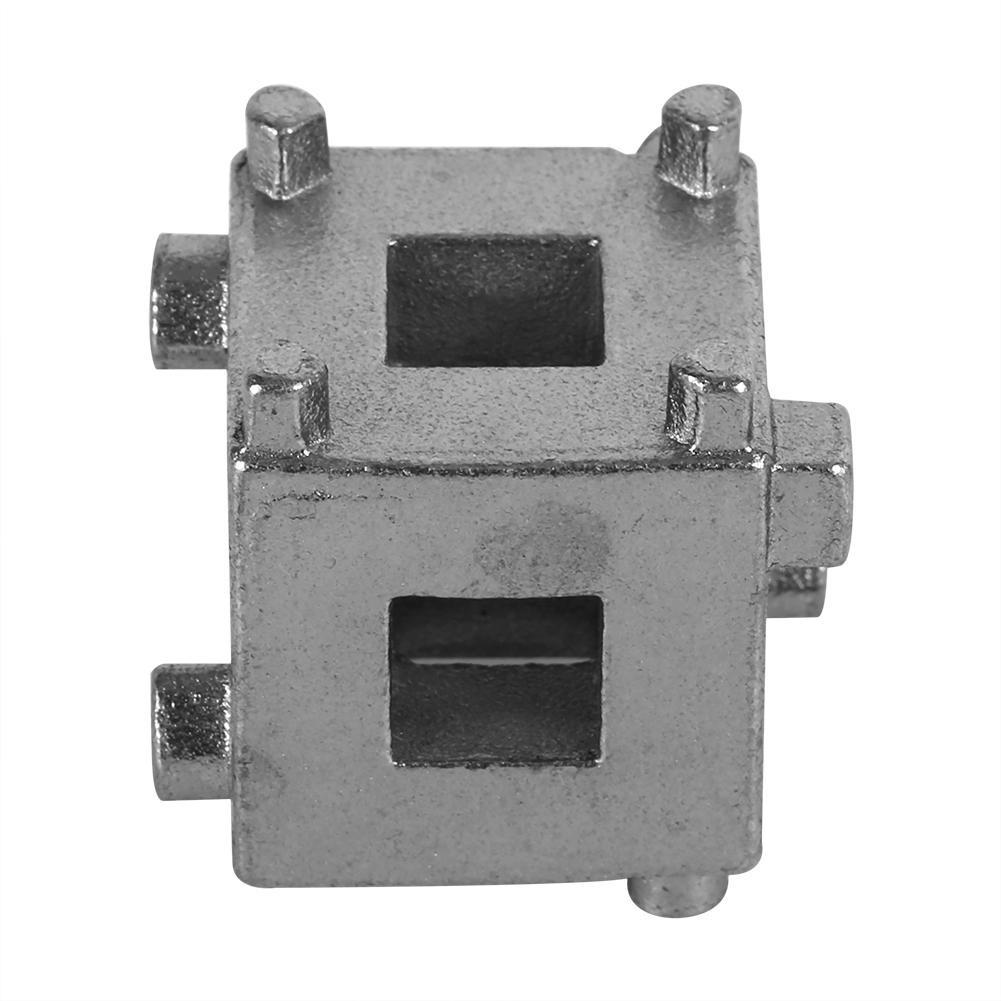 Car Rear Disc Brake Piston Retractor Tool Wind Back Cube Calliper Adaptor Silver