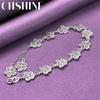 CHSHINE 925 Sterling Silver Flower Chain Bracelet For Women Lovers Wedding Fashion Charm Jewelry