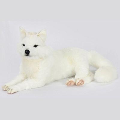 Peluche HANSA 6828 Volpe Artica Volpe delle Nevi 60cm Sdraiato,