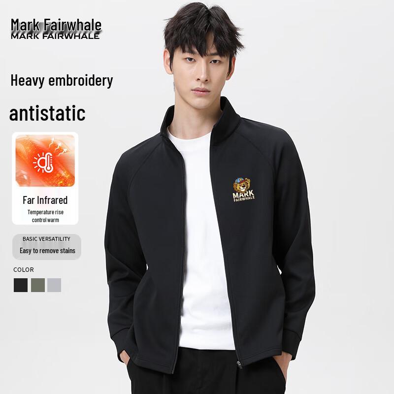 

Mark Fairwhale Men s Embroidered Stand Collar Zipper Jacket XL