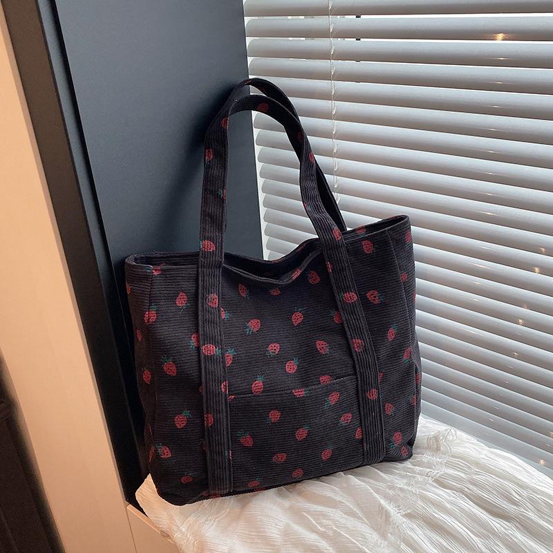 

Large capacity bag women s new Harajuku corduroy student literary shoulder messenger bag чёрный