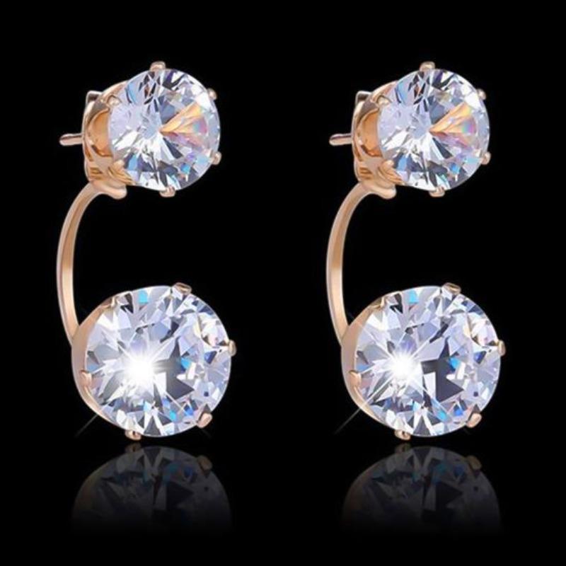 Regalo di orecchini per orecchini con rivestimento per orecchio con doppio strass per gioielli da donna