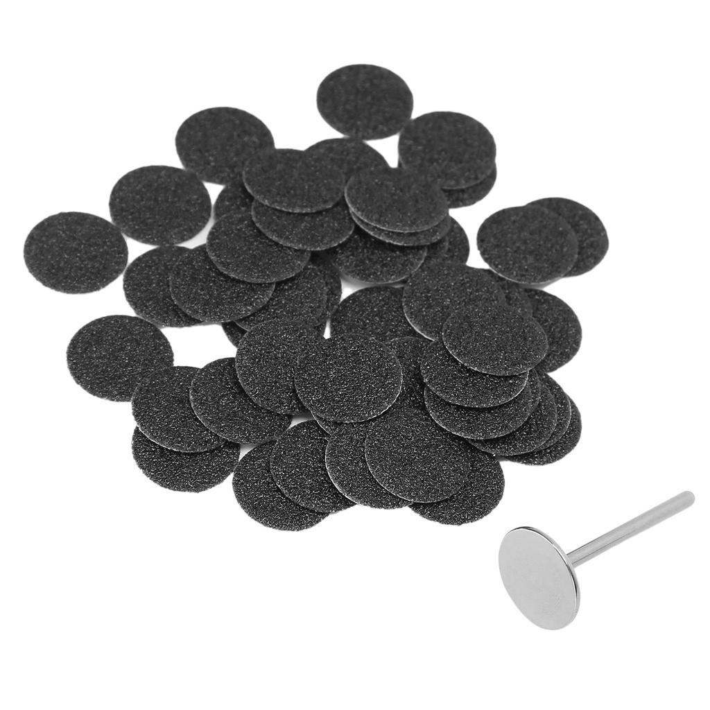 50pcs Electric Callus Remover Sandpaper Discs Pedicure Tool Replacement Accessory with Shaft