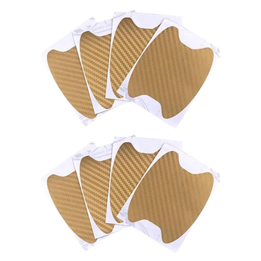 8pcs Handle Stickers Car Door Handle Car Stickers Protective Film Carbon Fiber