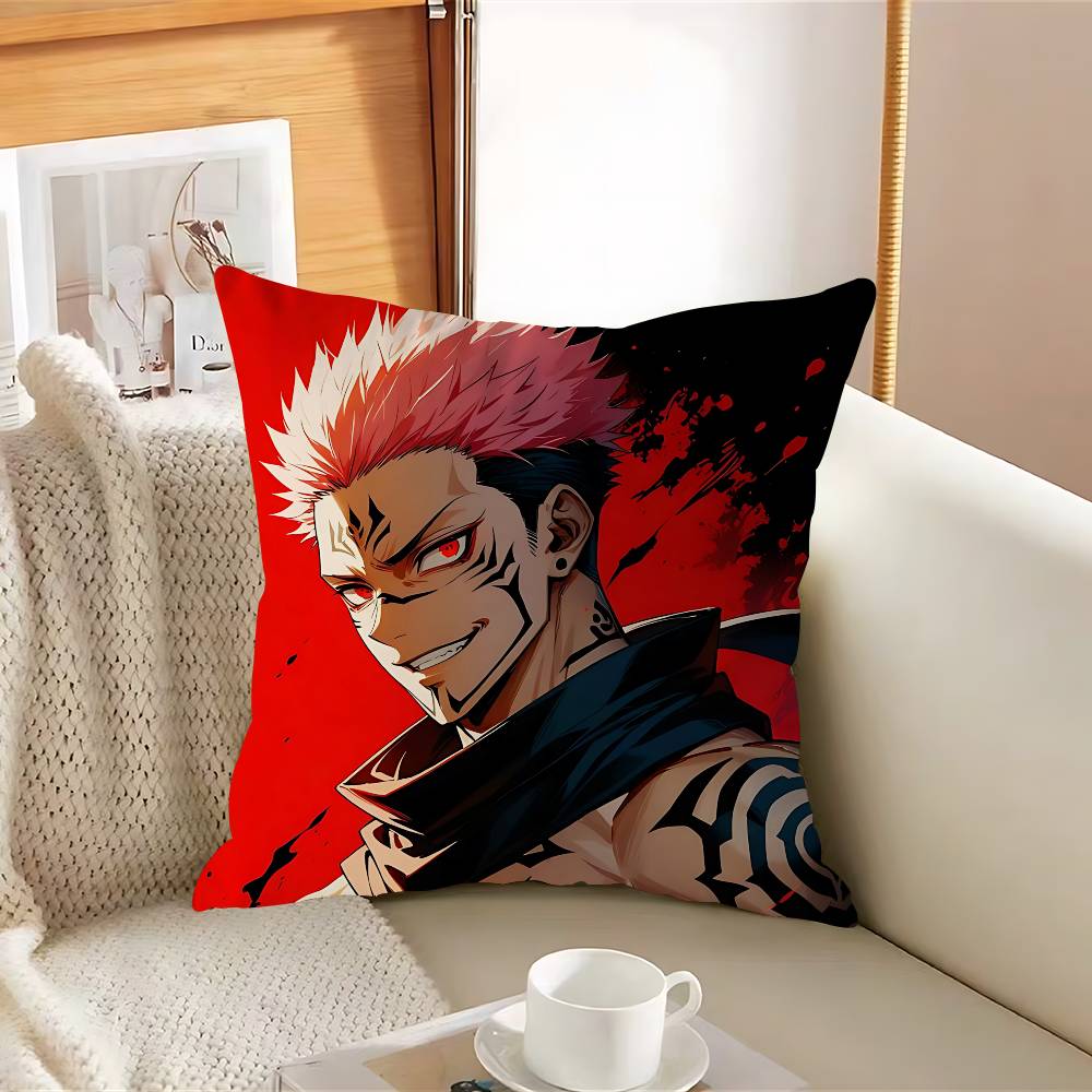Ryomen-N Anime SukunaS Pillow Case Removable Washable Cushion Cover – All-Season Soft Linen