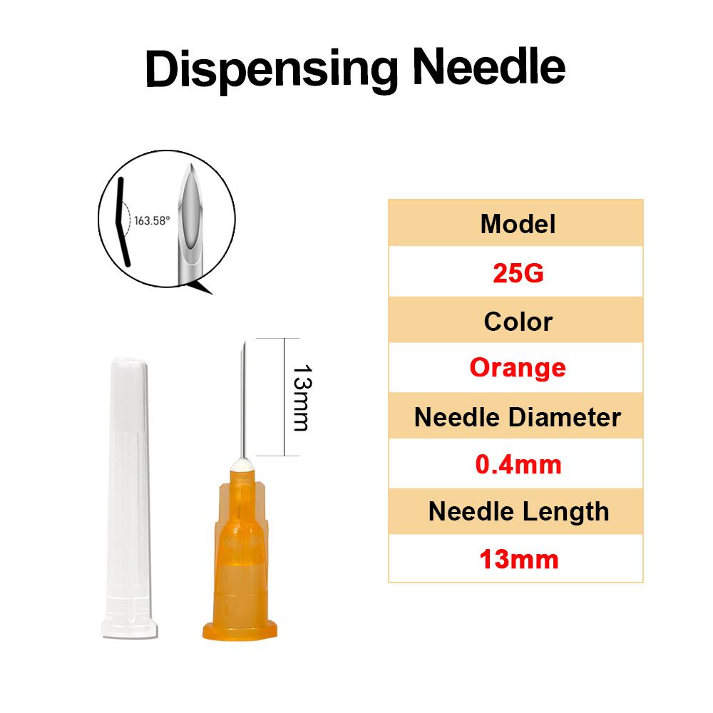100pcs/Box Sterile Pointed Syringe Needles 1inch 1.5inch 18G-27G Stainless Steel for Liquid Dispensing Lab Vet Pet Injection
