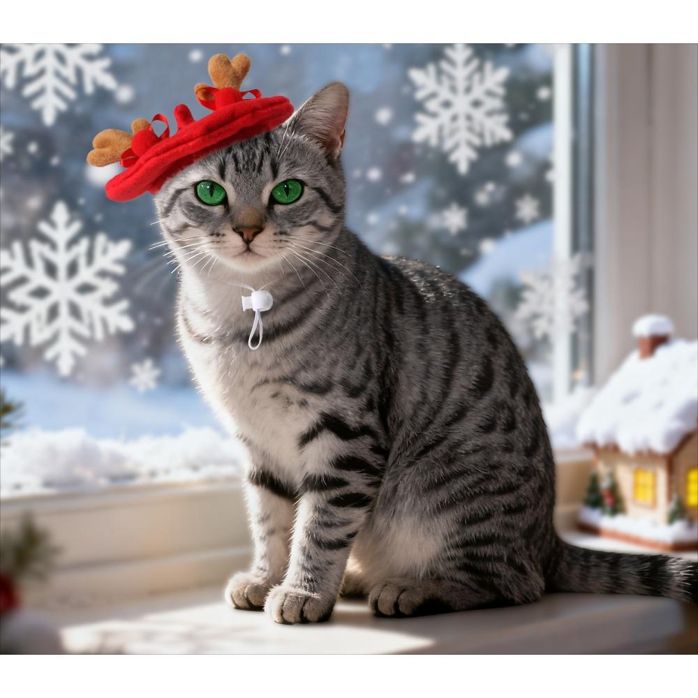 Weihnachts-Haustierhut Katze Hund Niedliche Geweihe Barett Dekorative Accessoires Haustierbedarf