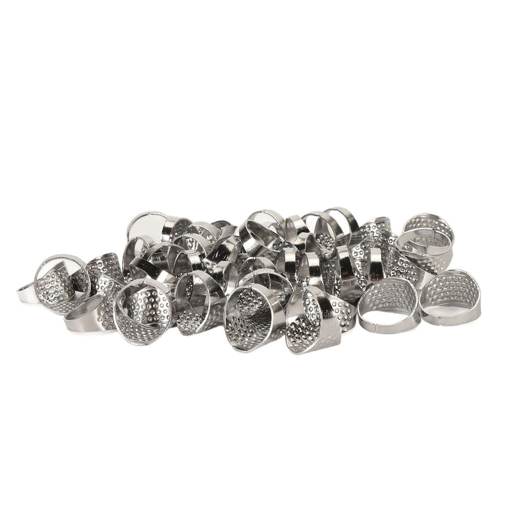 50pcs Metal Sewing Thimble Adjustable Size Rust Resistant DIY Tool Quilting Finger Protector Finger