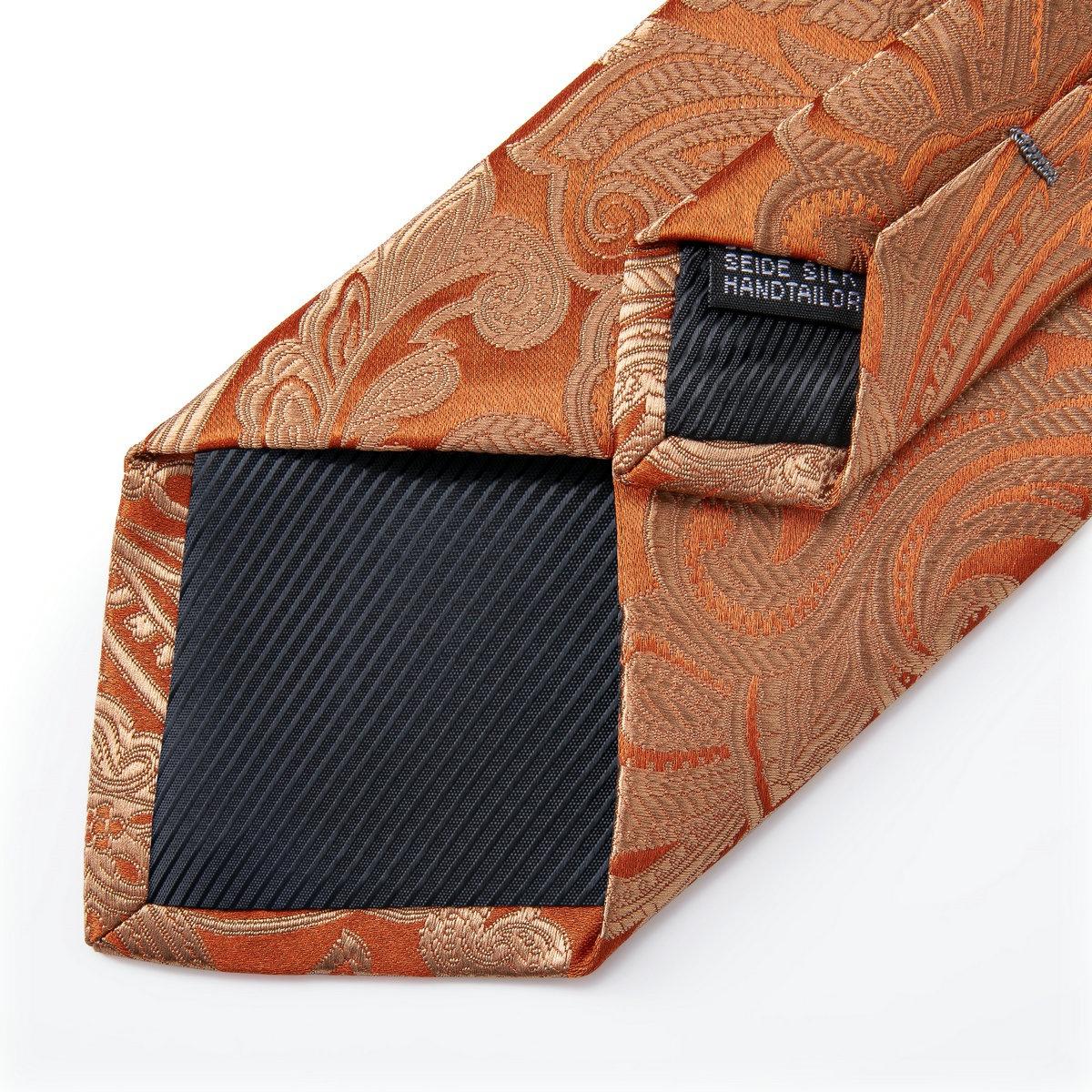 Cravatta Rosa Paisley Con Spilla Cravatta Da Sposa Elegante In Seta Per Uomo Gemelli Fatti A - Foto 5