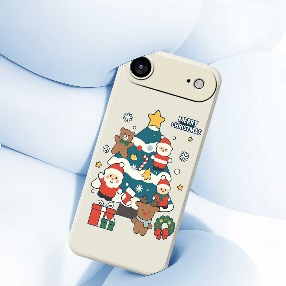 Für iPhone 17 Air Hülle Weihnachtsbaum Geschenke Musterdruck Gerade Kante TPU Handy Rückseite