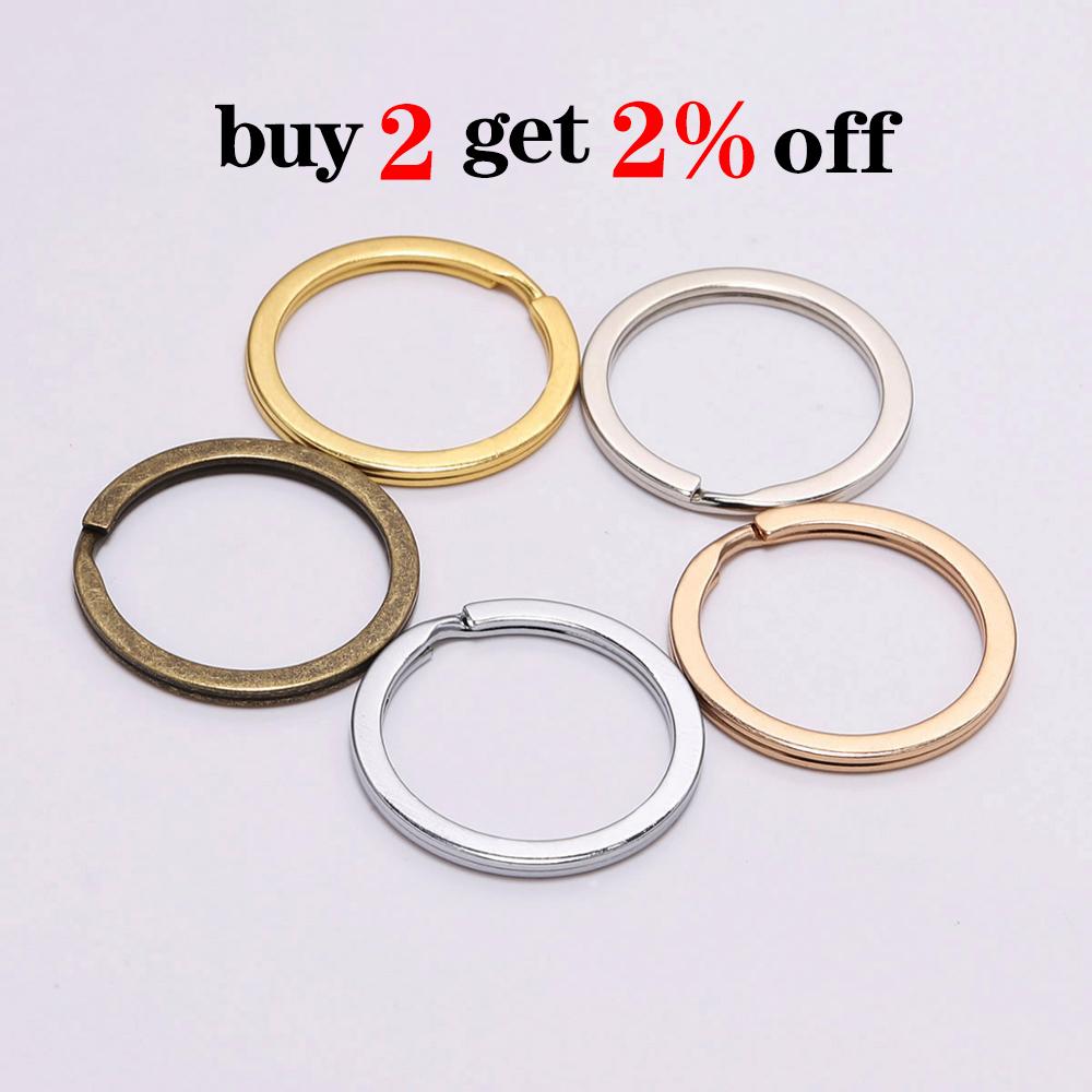10 Pezzi/Lotto 25 28 30mm Portachiavi Rotondo Dorato Llaveros Chiusura Componenti Portachiavi Anello Diviso Portachiavi Placcato Per Creazione Gioielli
