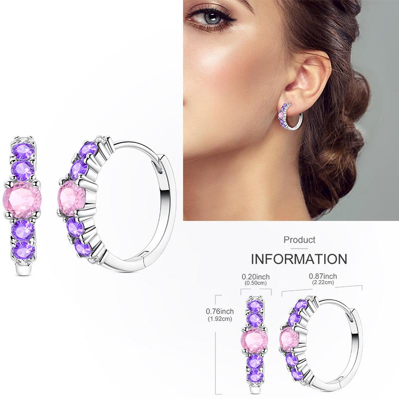 925 Silver Hoop Earring Moon Sun Earring Pendent Zircon Heart Shape Star Eardrop For Women Girl Making Jewelry